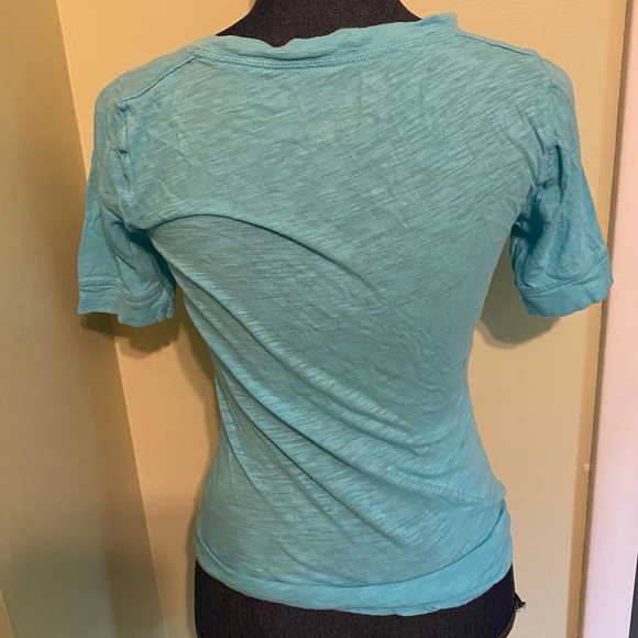 Baby Blue Sheer Vneck - Picture 3 of 8